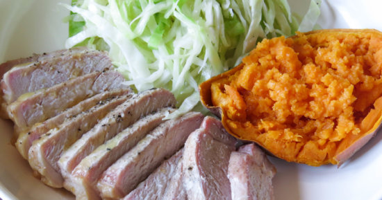 Pork Chop with Cabbage & Sweet Potato