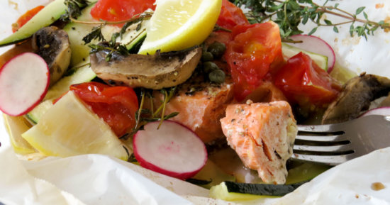 Salmon & Vegetables in Parchment