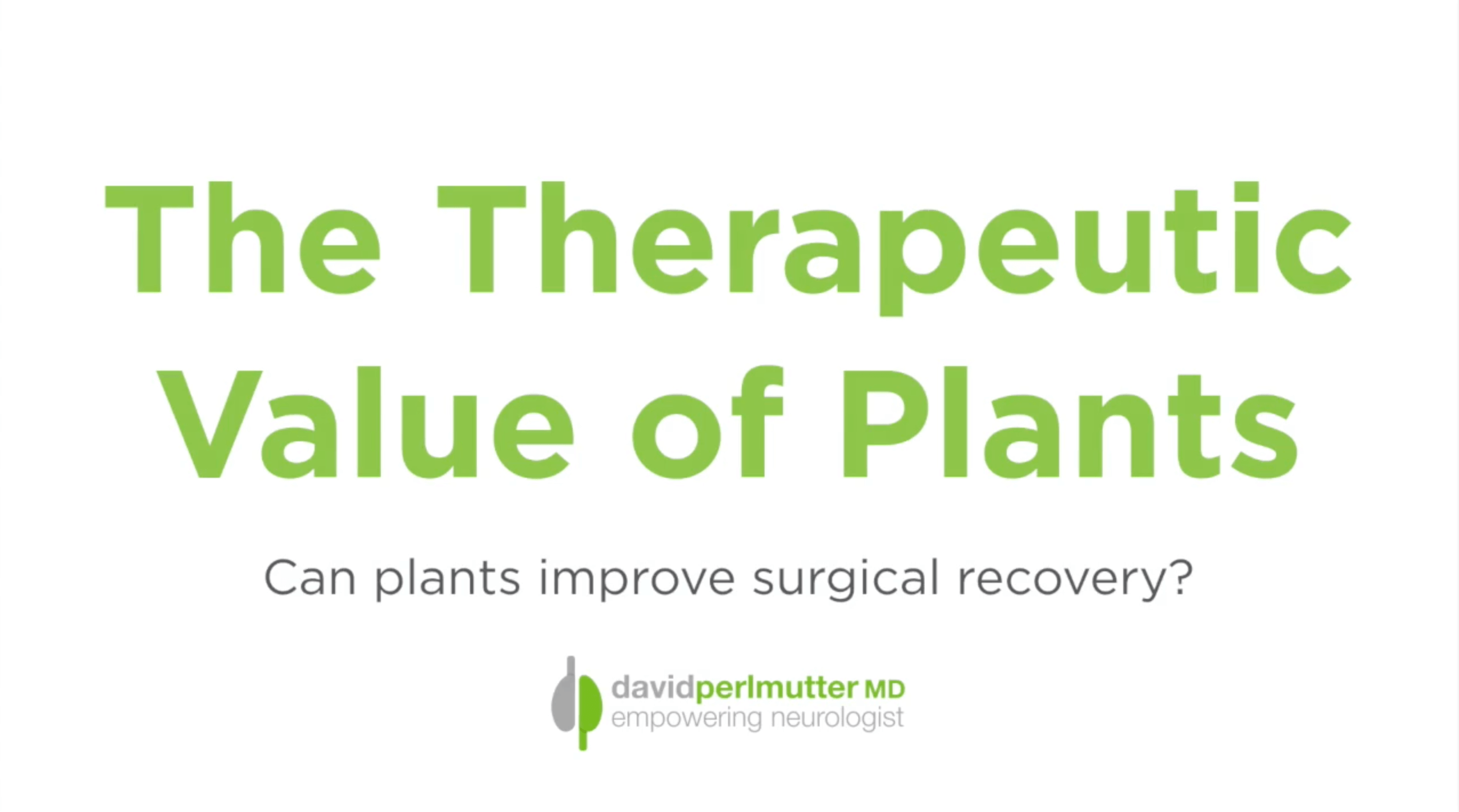 The Therapeutic Value of Plants Help for Hospitalization and Healing?